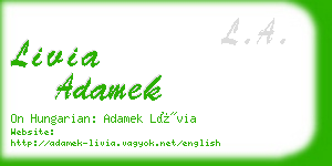 livia adamek business card
